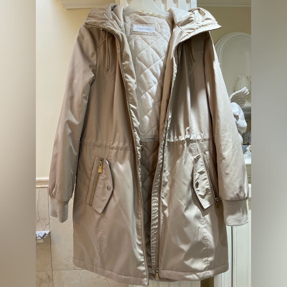 Calvin Klein Collection Beige Puffer Jacket